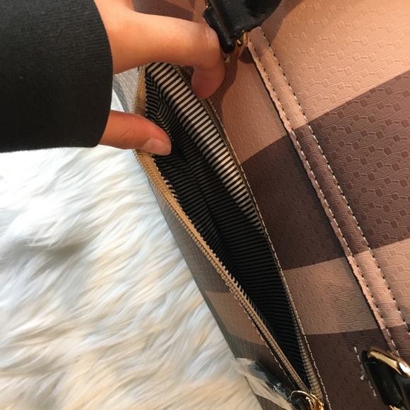 Vegan Leather The Doctor Style Plaid Handbag - Picture 10 of 12